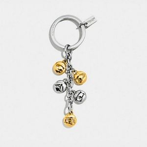 ⚜️ COACH Signature Letters Purse Charm Keychain Key Ring F65430 Silver Gold ⚜️